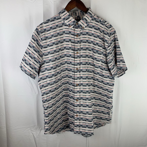Ben Sherman Men's Short Sleeve Button Up Striped Size Large - Picture 1 of 13